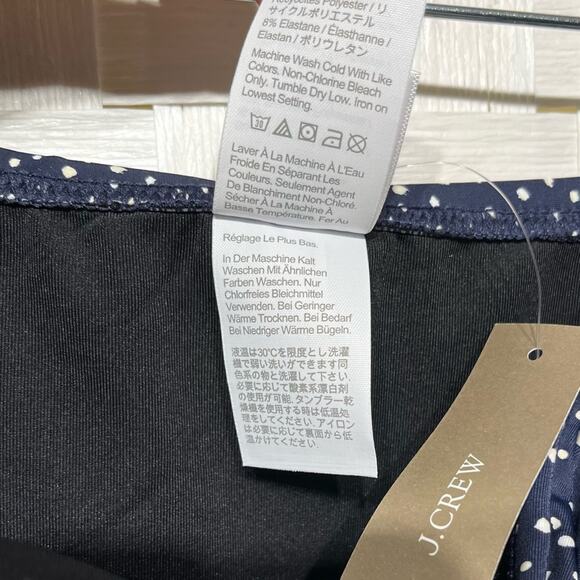 J. Crew Women’s Ruched Bandeau One Piece Swimsuit In Dot Womens Plus Size 24 - Picture 9 of 15